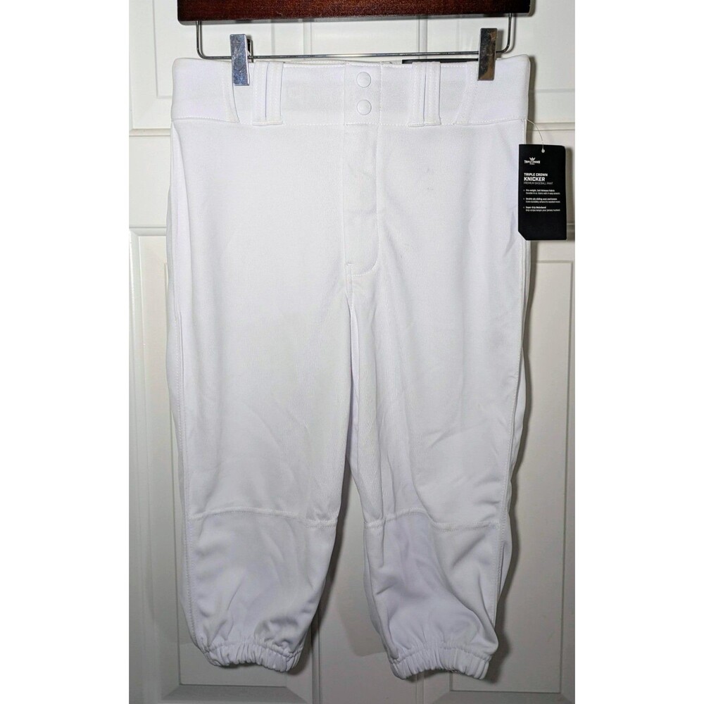 Champro Baseball Pants Boys Medium White Knicker Loose Fit Tapered Leg High Rise